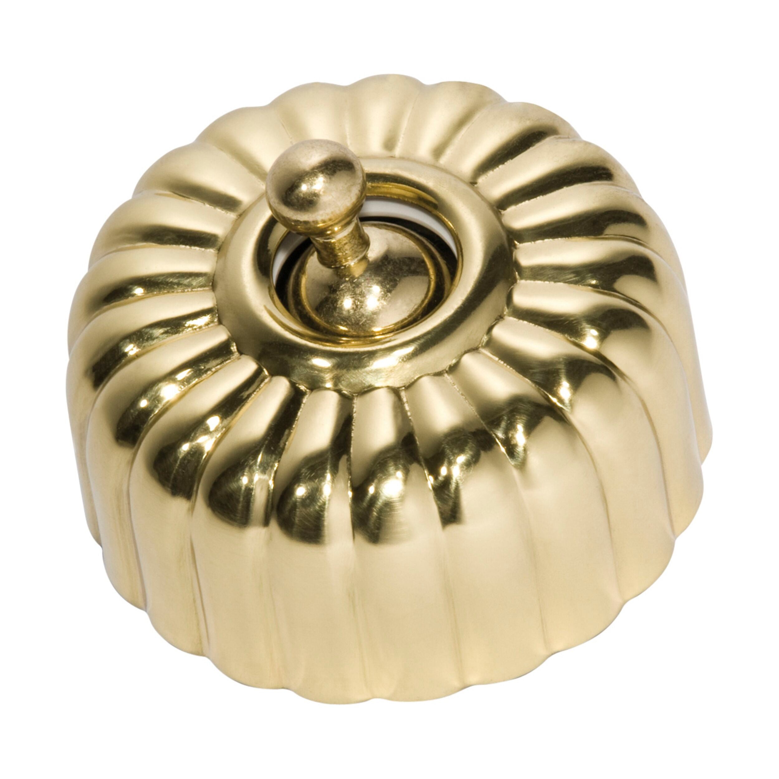 5481 Switch Fluted Polished Brass D55xP40mm