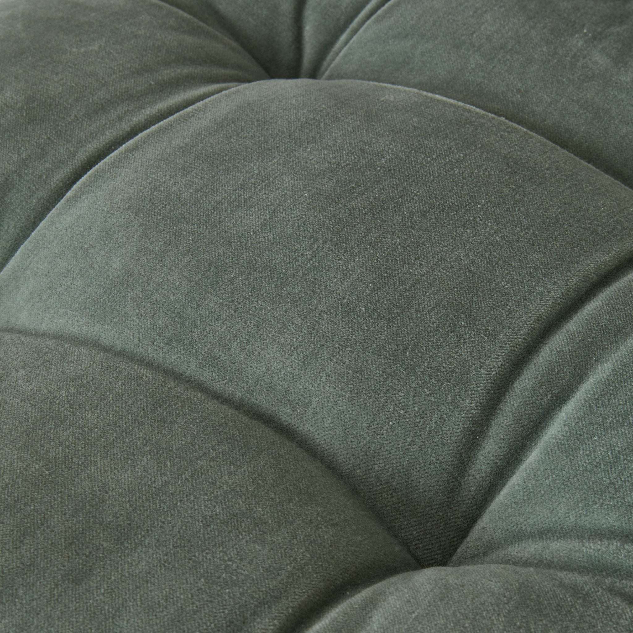 Sabine Embroidered Cotton Velvet Seat Cushion Sage