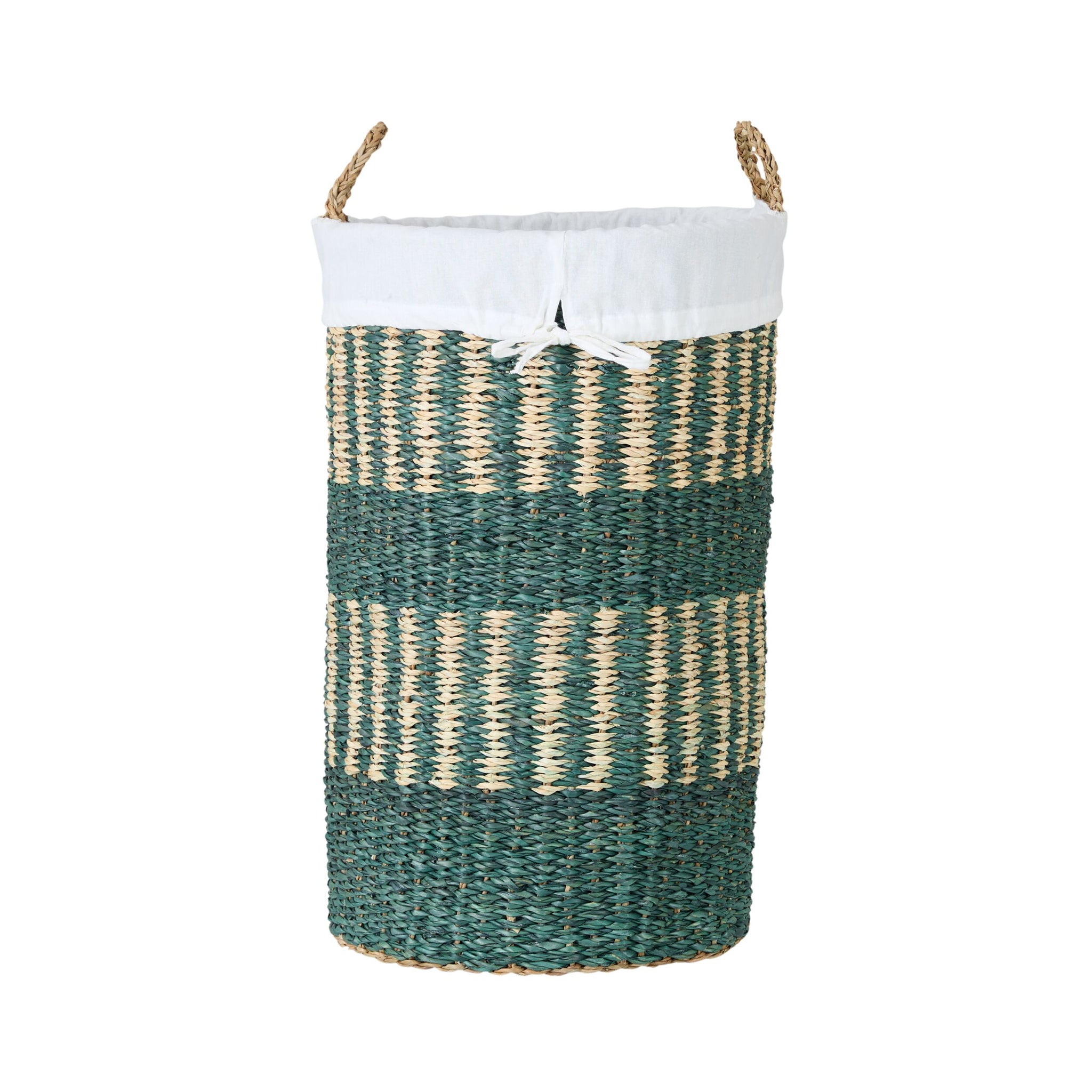 Elira Stripe Lined Laundry Basket