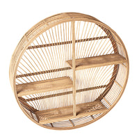 Circular Shelved Natural Wall Hanging 76x76x16cm