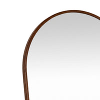 Walnut Wooden Arched Floor Mirror