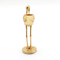 Brass Crane Candle Holder Short