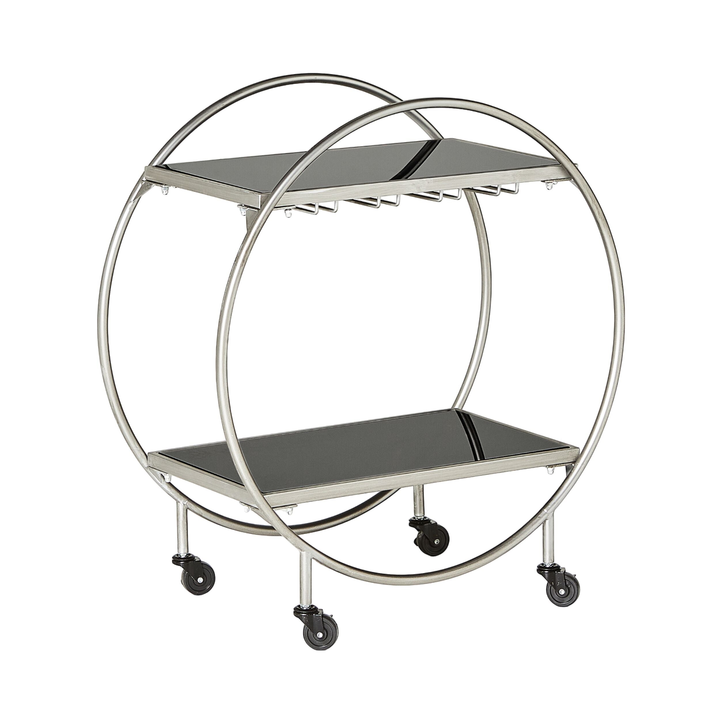 Dominique Drinks Trolley Silver 77x71x36cm