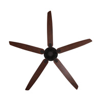 Byron Indoor AC Ceiling Fan - Black & Walnut/Mahogany Finish 178cm