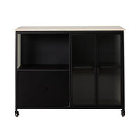 Nero Kitchen Island Bench with Drawer Black 120cm