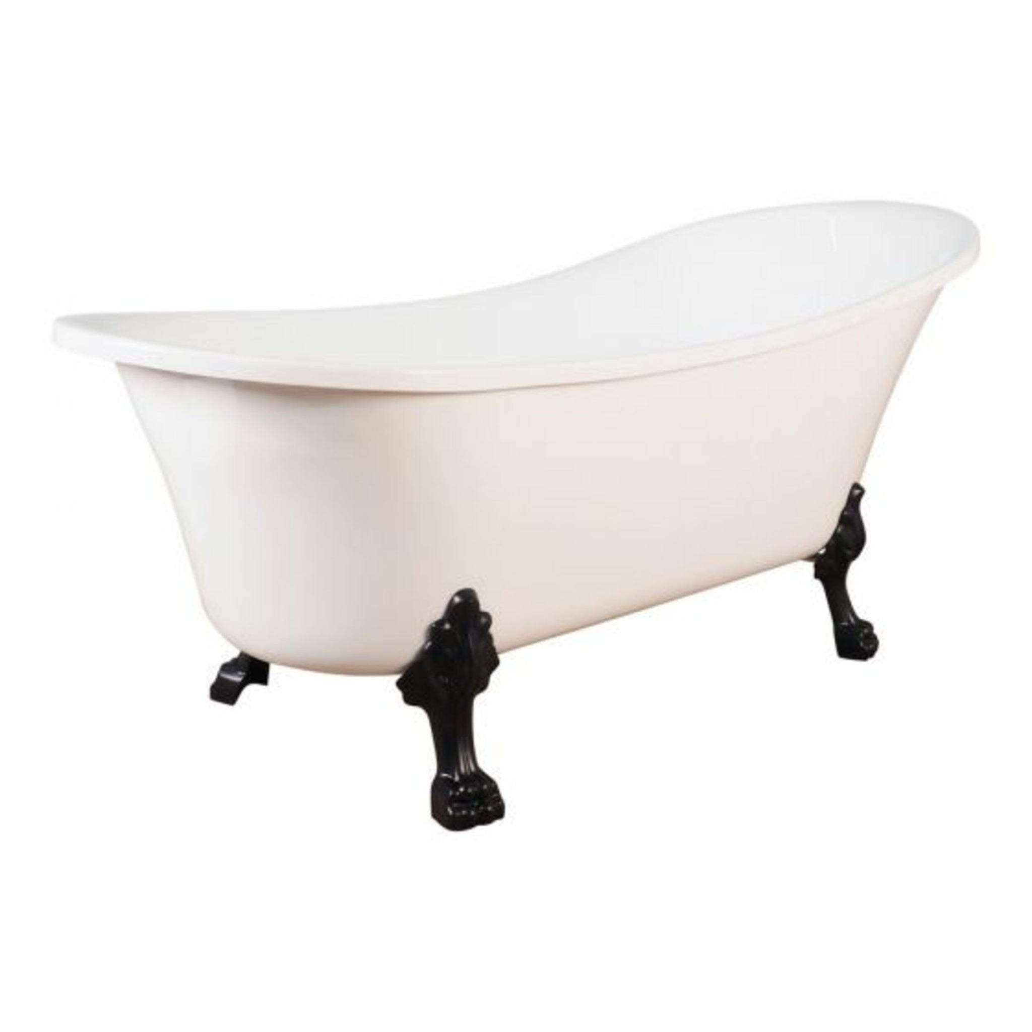 Alto White Bath 1520mm with Black Feet Package