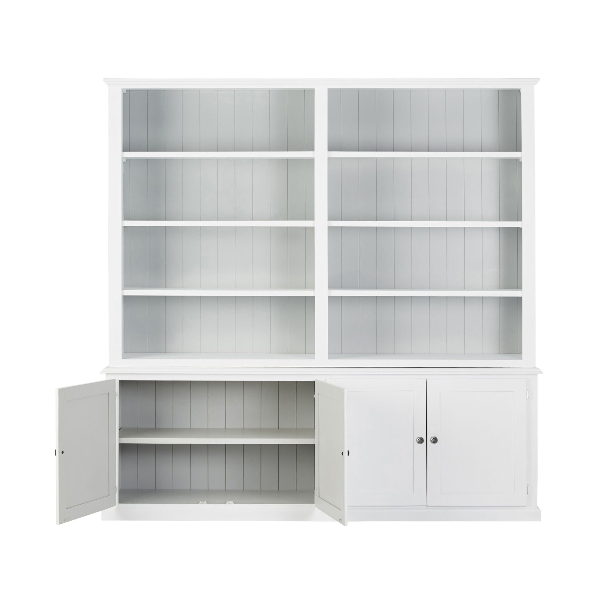 Armand 4 Door Library Shelving Unit 240 x 240cm White