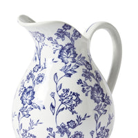 Claymont Flowers Jug Blue And White 22X17.5X25cm