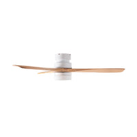 Portsea Hugger Indoor Ceiling Fan with LED Light & Remote - White & Timber 112cm