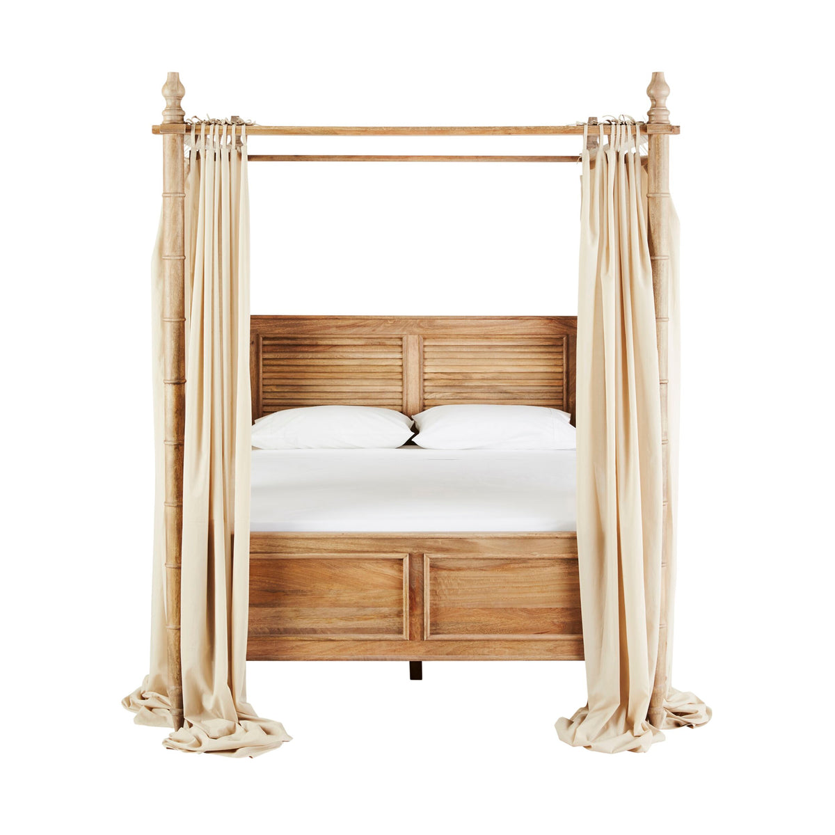 Hampton Mango Wood Queen Canopy Bed - Image 1