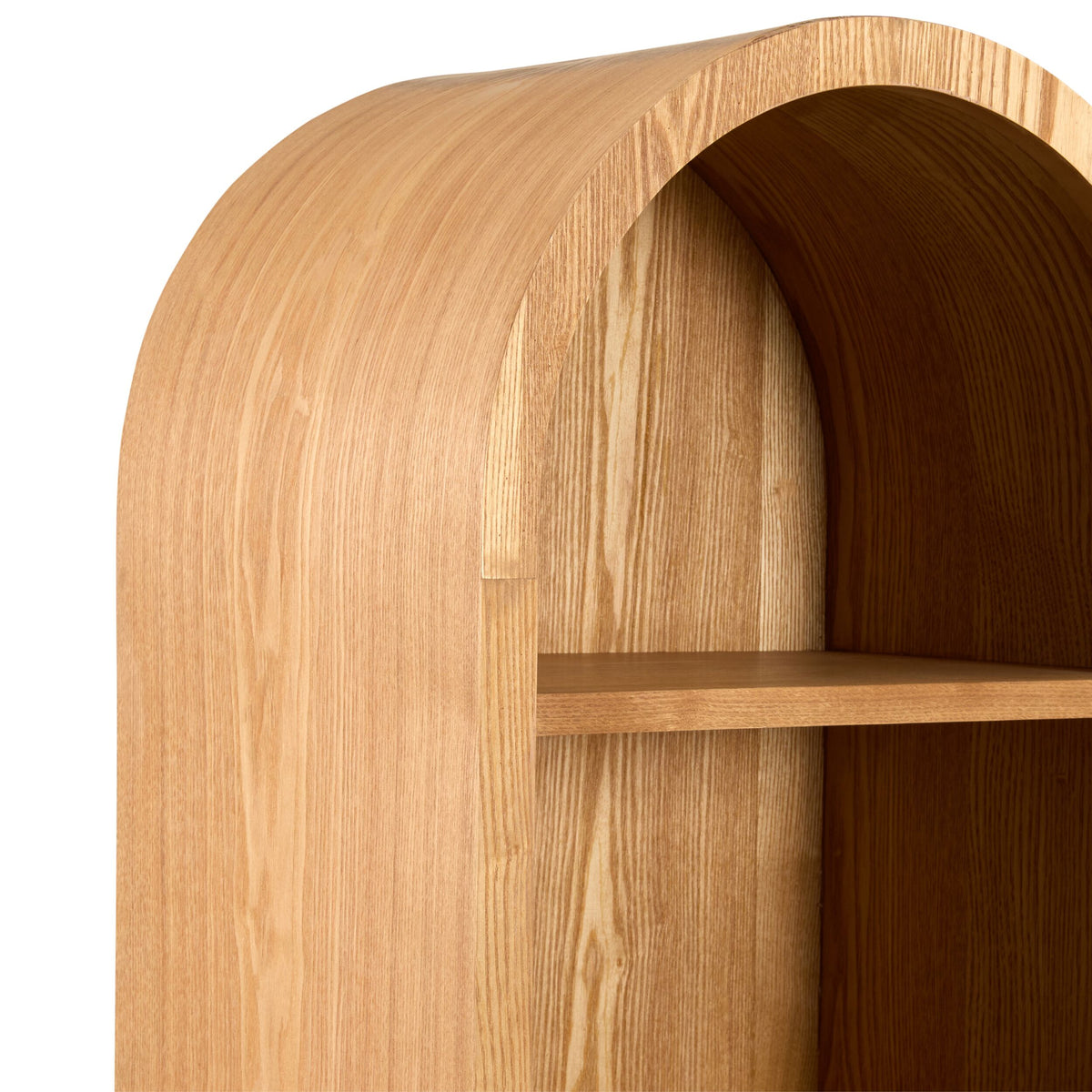 Paige Curved Bookshelf Natural