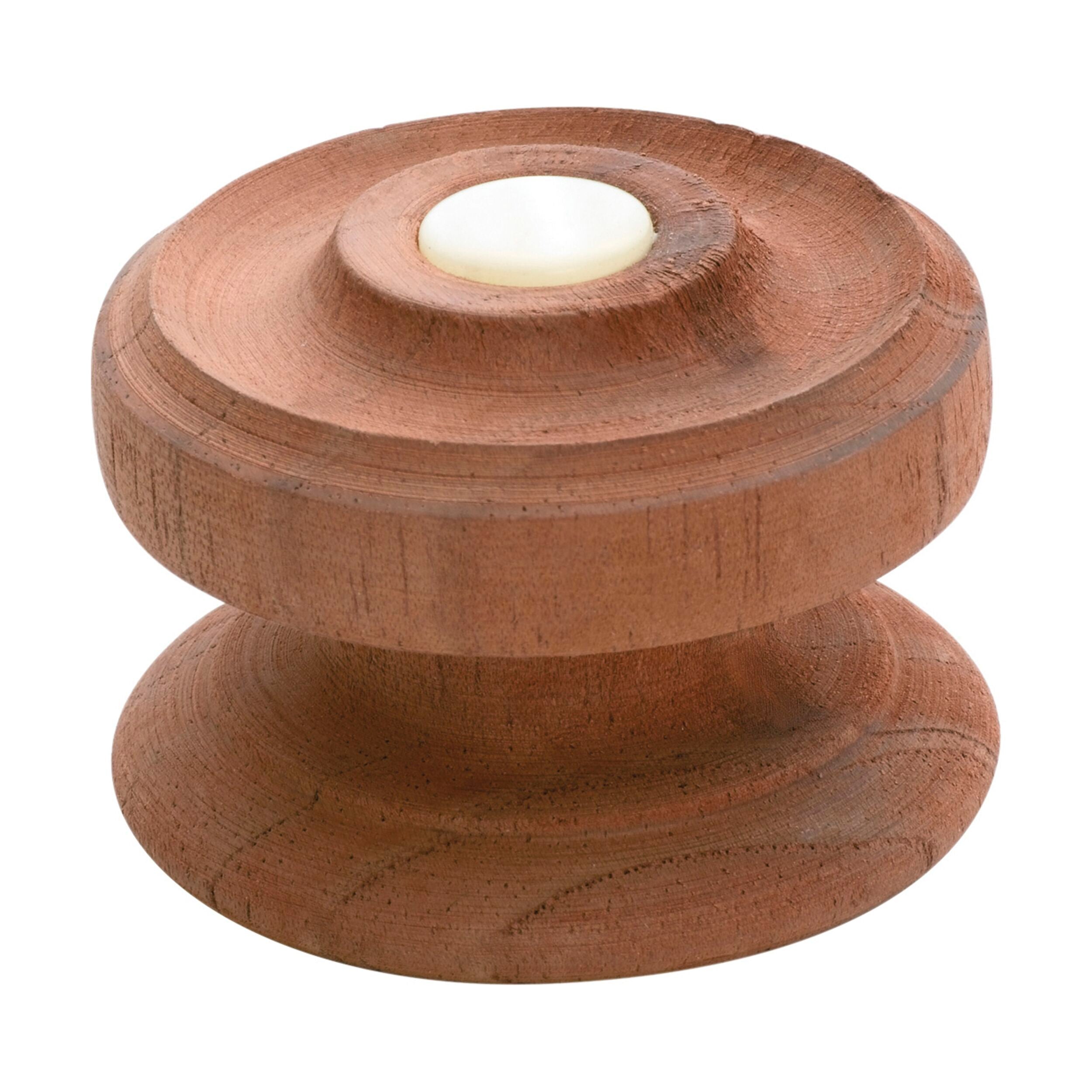 KSC3 Cupboard Knob Button Wooden Screw Mahogany D54xP34mm