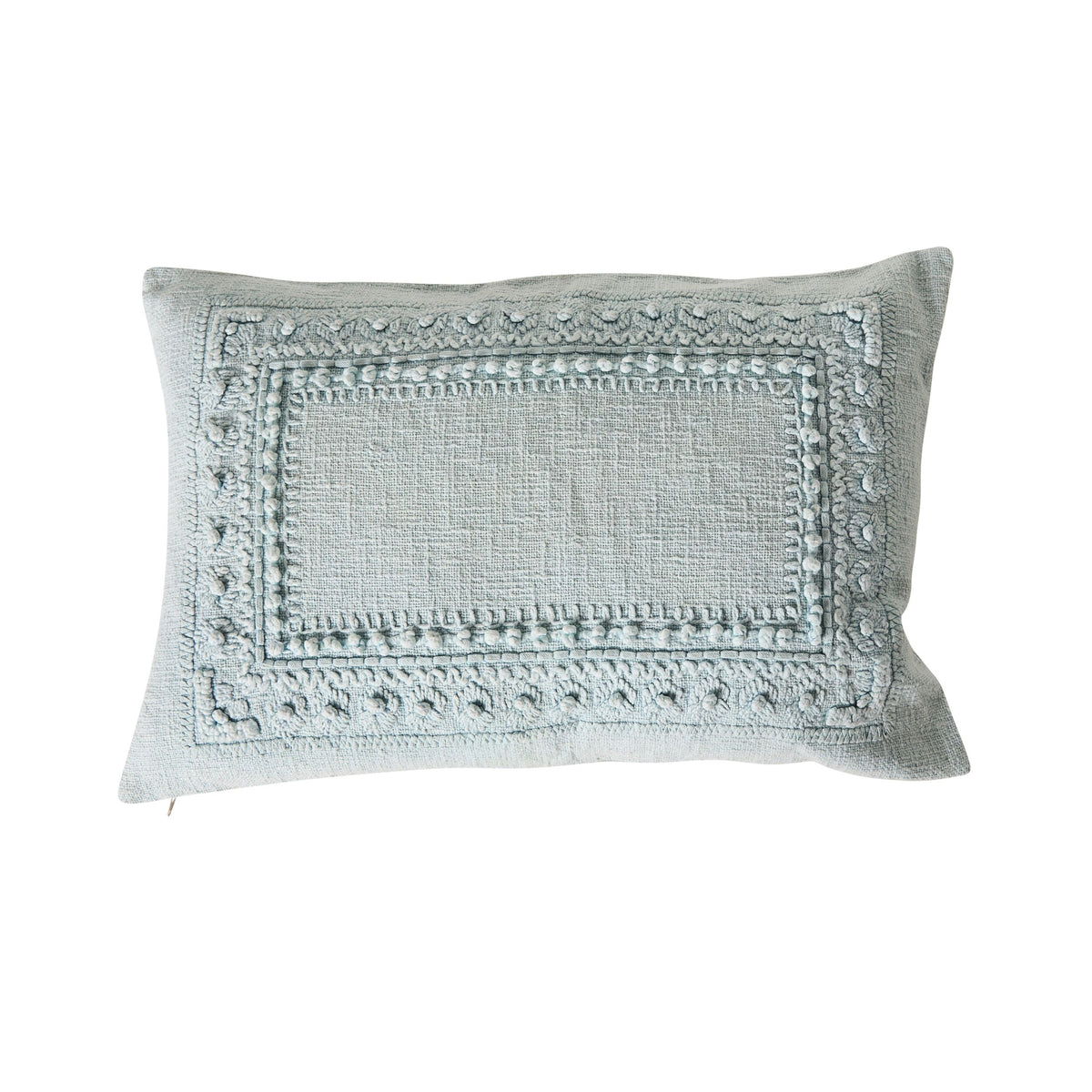 Stitch Suri Embroidered Cushion Blue