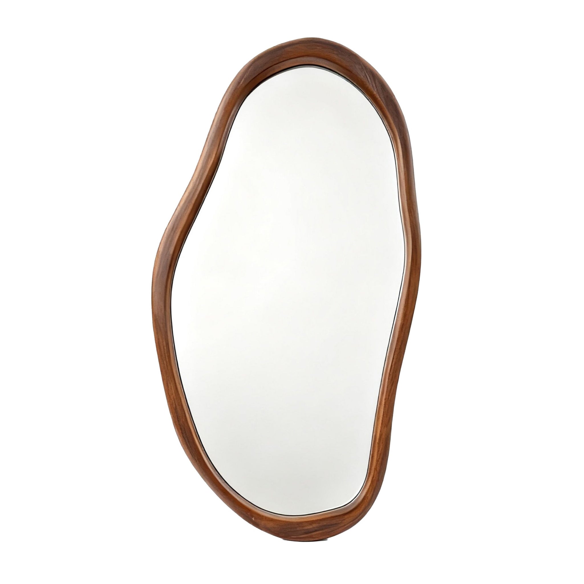 Fluid Wooden Wall Mirror Walnut 118x58cm