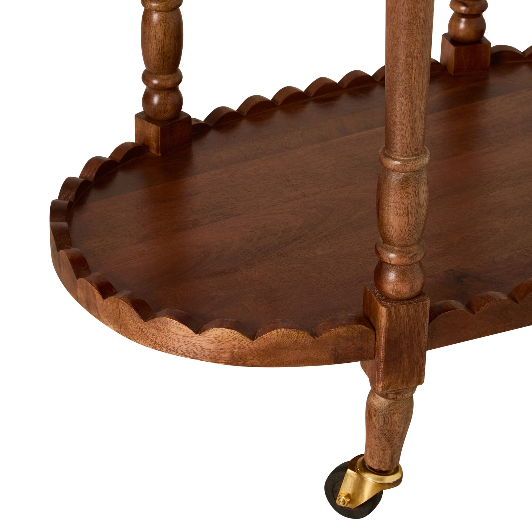 Sati Scalloped Wooden Trolley