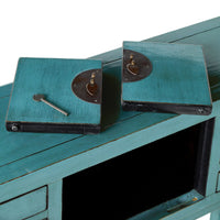 Sansha 2 Door & 6 Drawer Console Table Turquoise