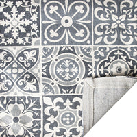 Carrelage Tile Hand Woven Soft Grey And Blue Rug Runner 200x70cm