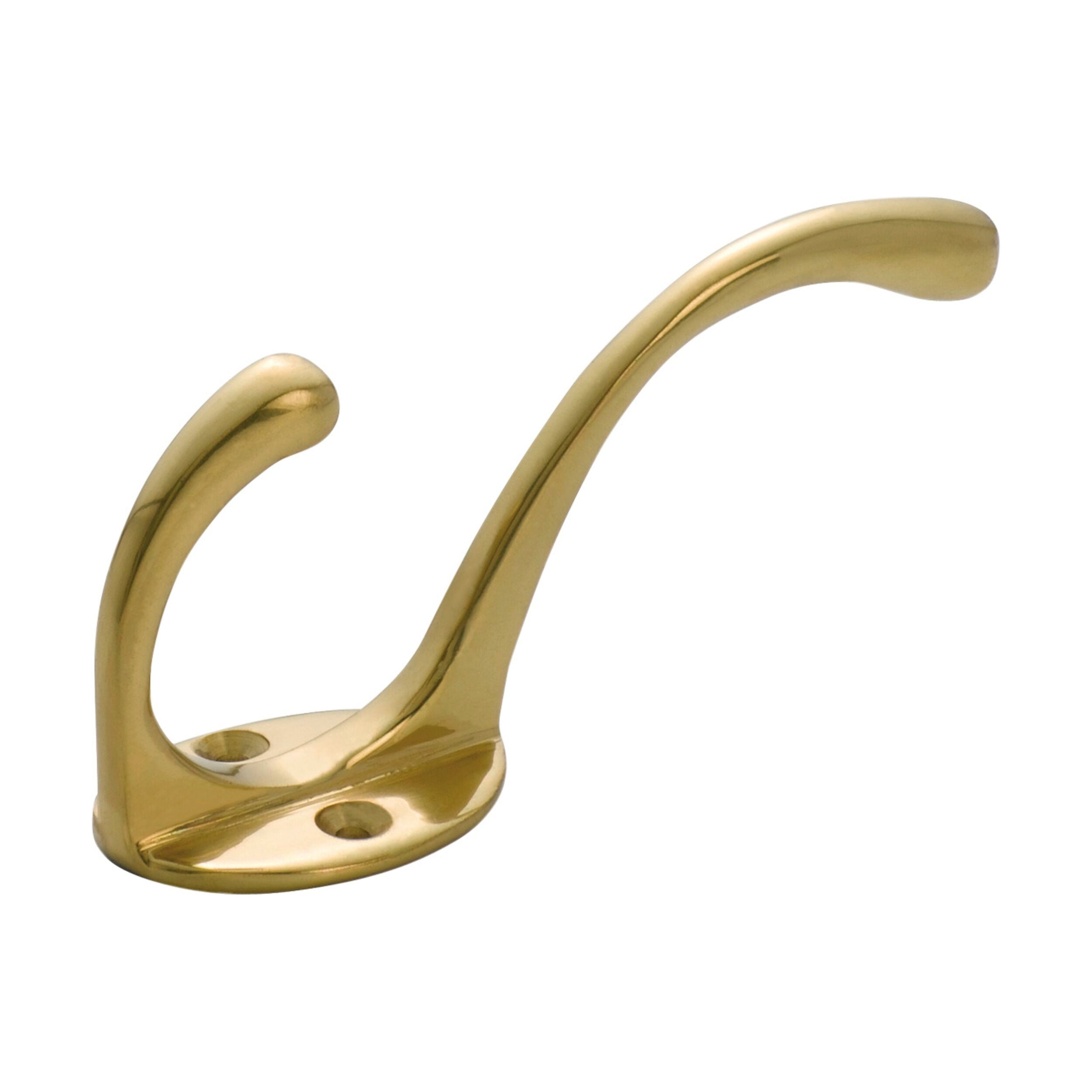 3921 Hat & Coat Hook Victorian Polished Brass H110xP50mm