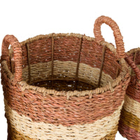 Ravani Wide Stripe Round Storage Basket Set of 3