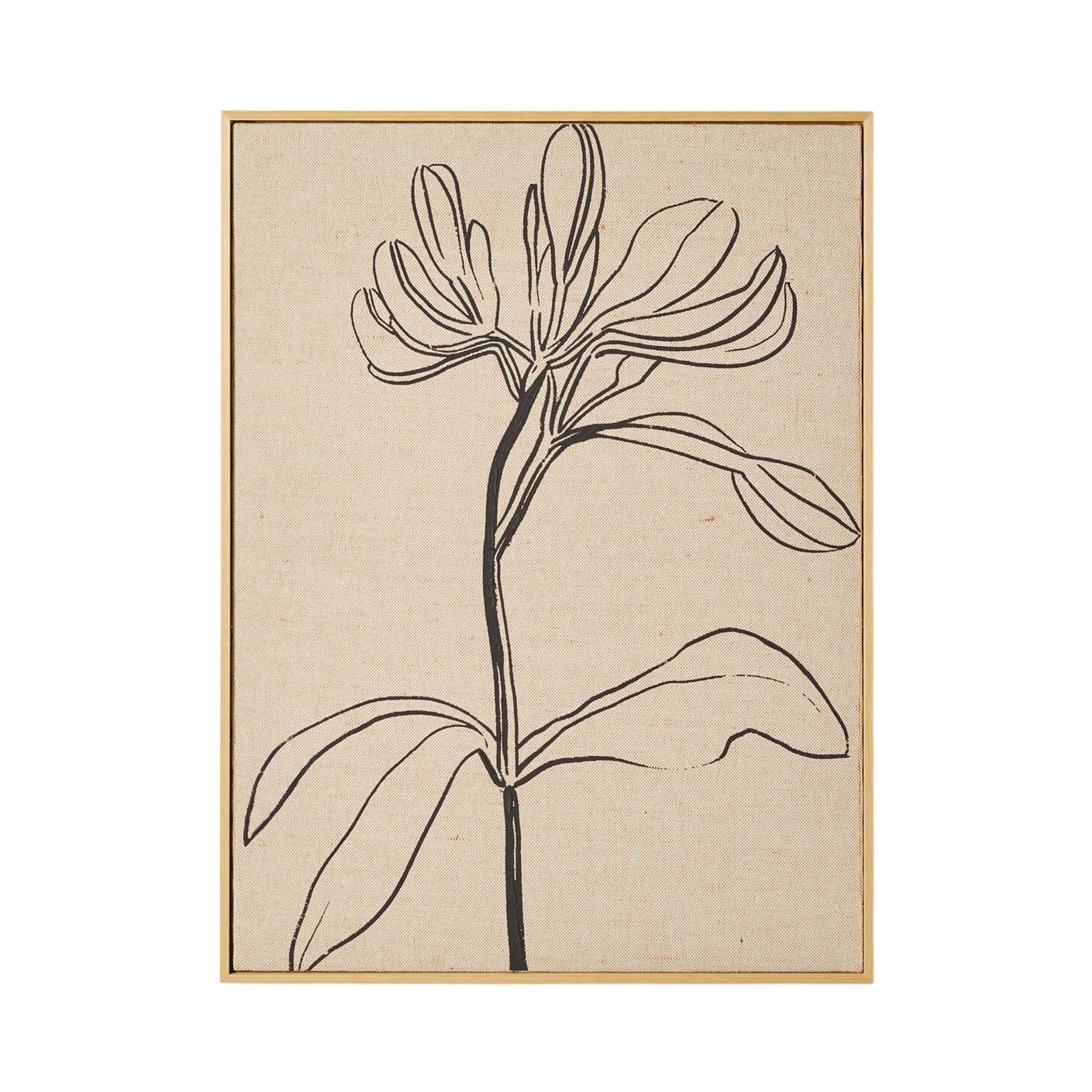 Floral Lines Duo Framed Linen Print 125x80cm