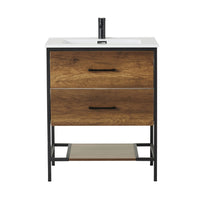 Milford Single Vanity Dark Oak 700mm