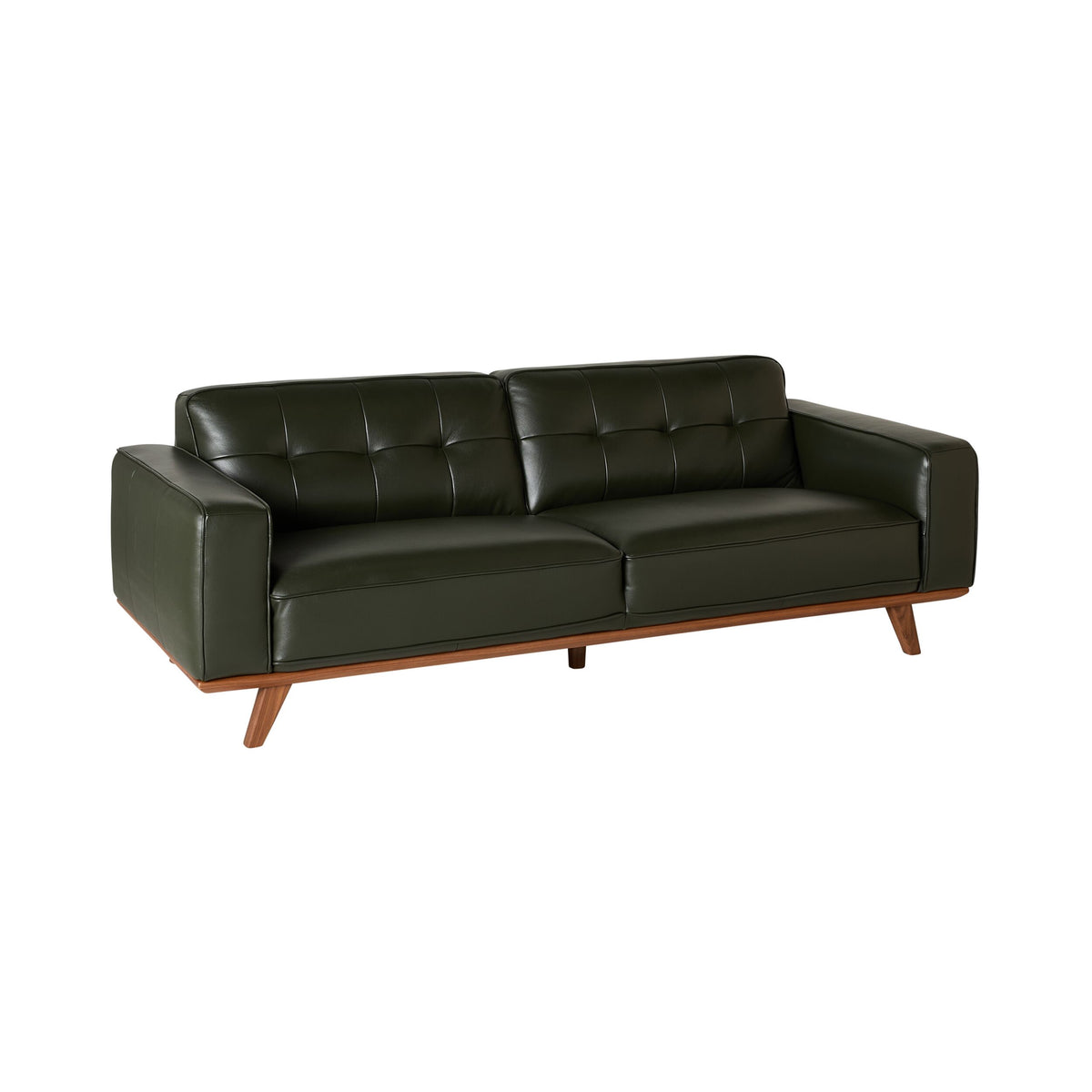 Carson 3 Seater Leather Sofa Fern Green