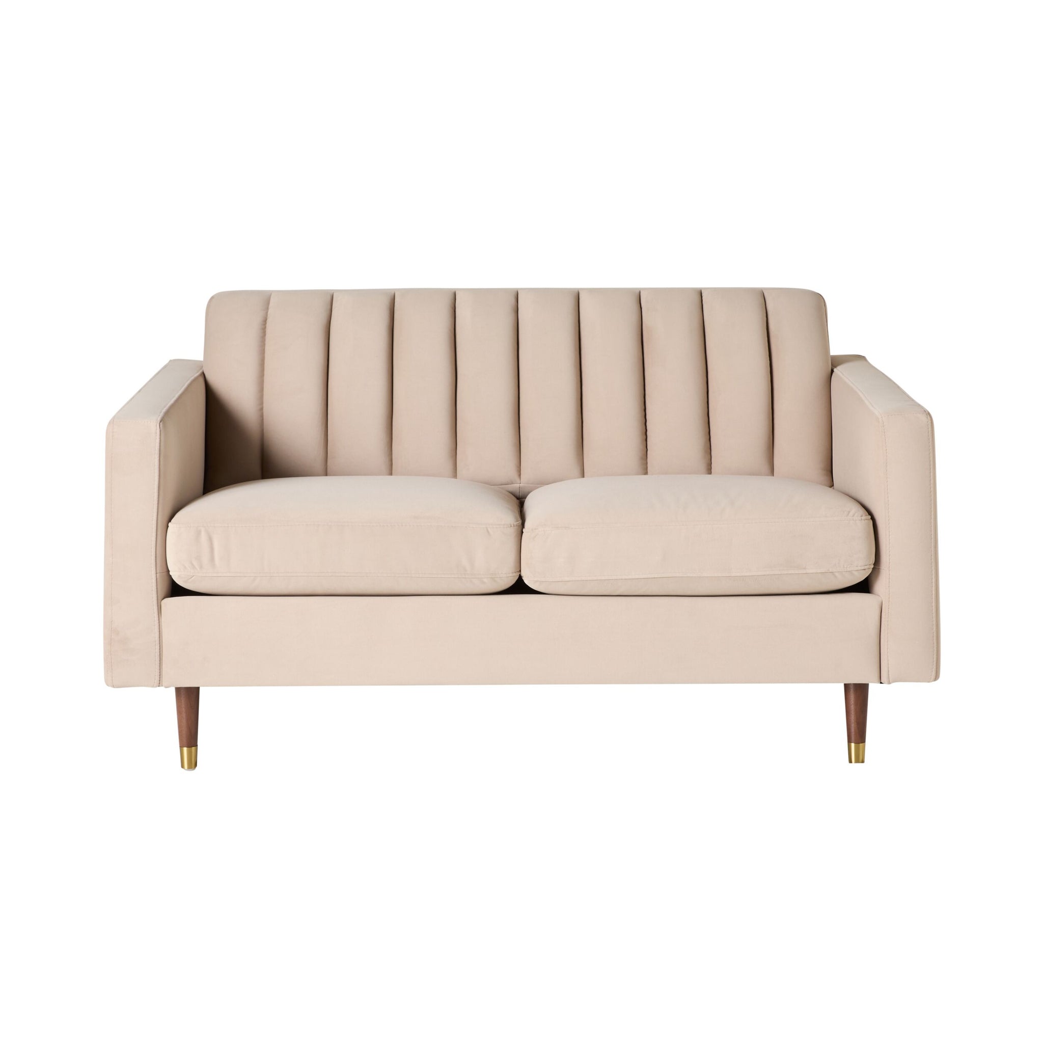 Stitch 2 Seater Velvet Sofa Taupe