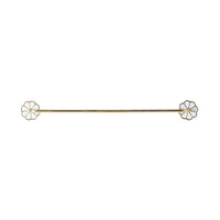 Flora Single Towel Rail 600mm Polished Brass