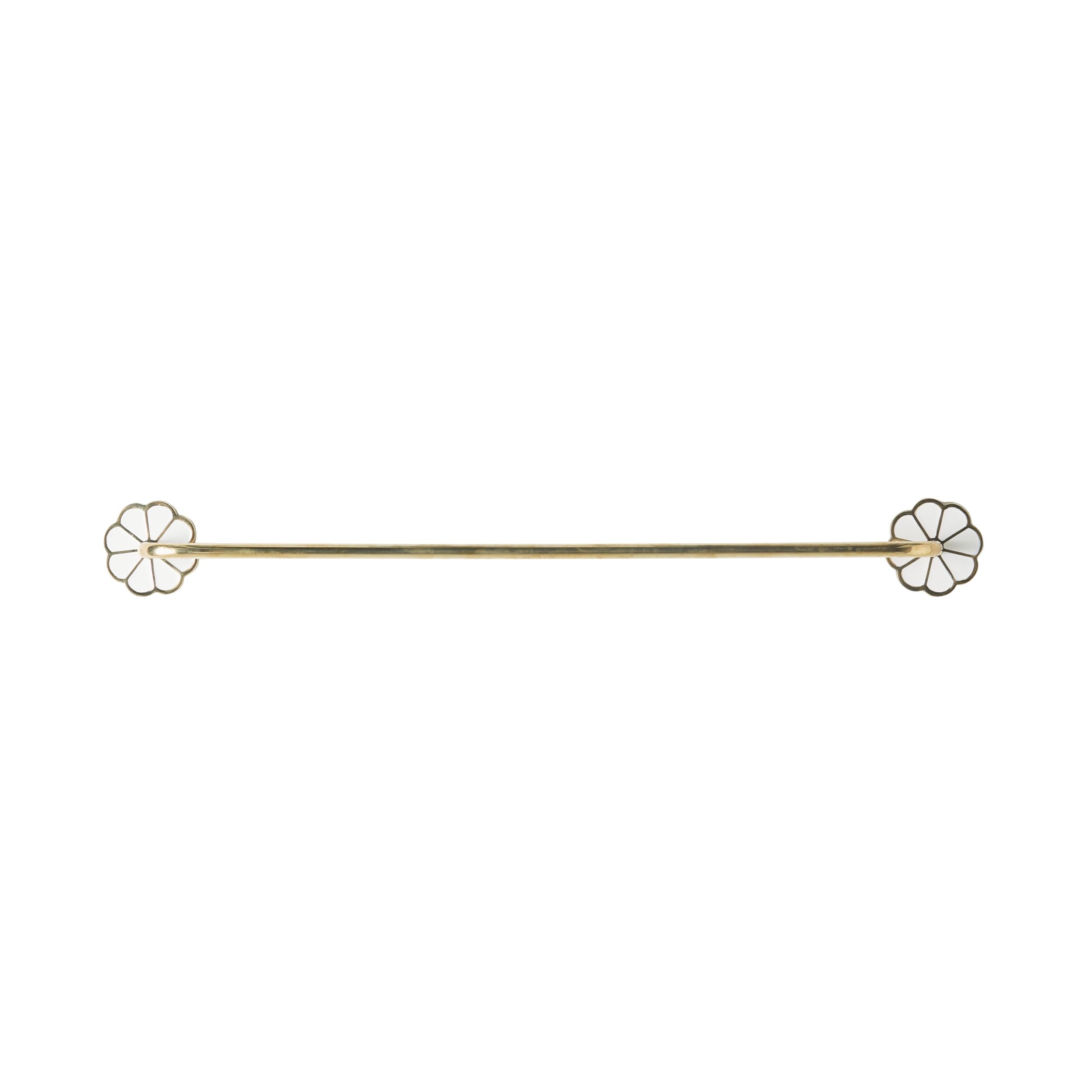 Flora Single Towel Rail 600mm Polished Brass