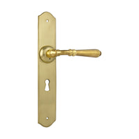 0772 Door Lever Reims Lock Pair Polished Brass H240xW40xP70mm