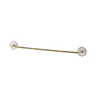 Flora Single Towel Rail 600mm Polished Brass