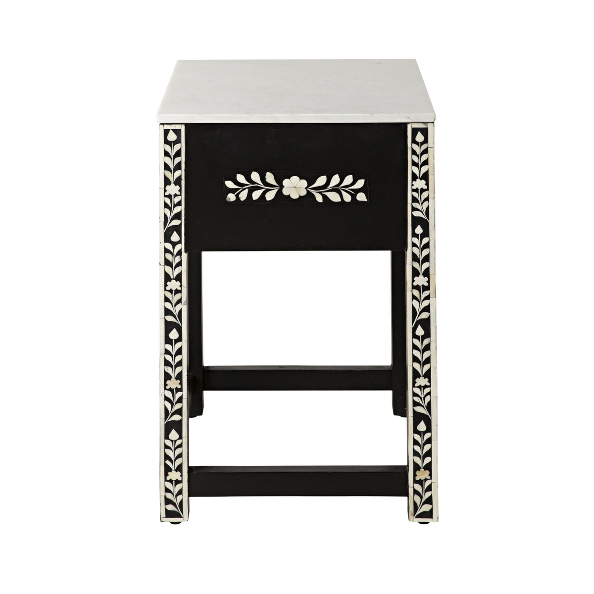 Bone Inlay Bedside Black