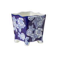 Celadon Tapestry Floral Plant Pot 15x15x15cm