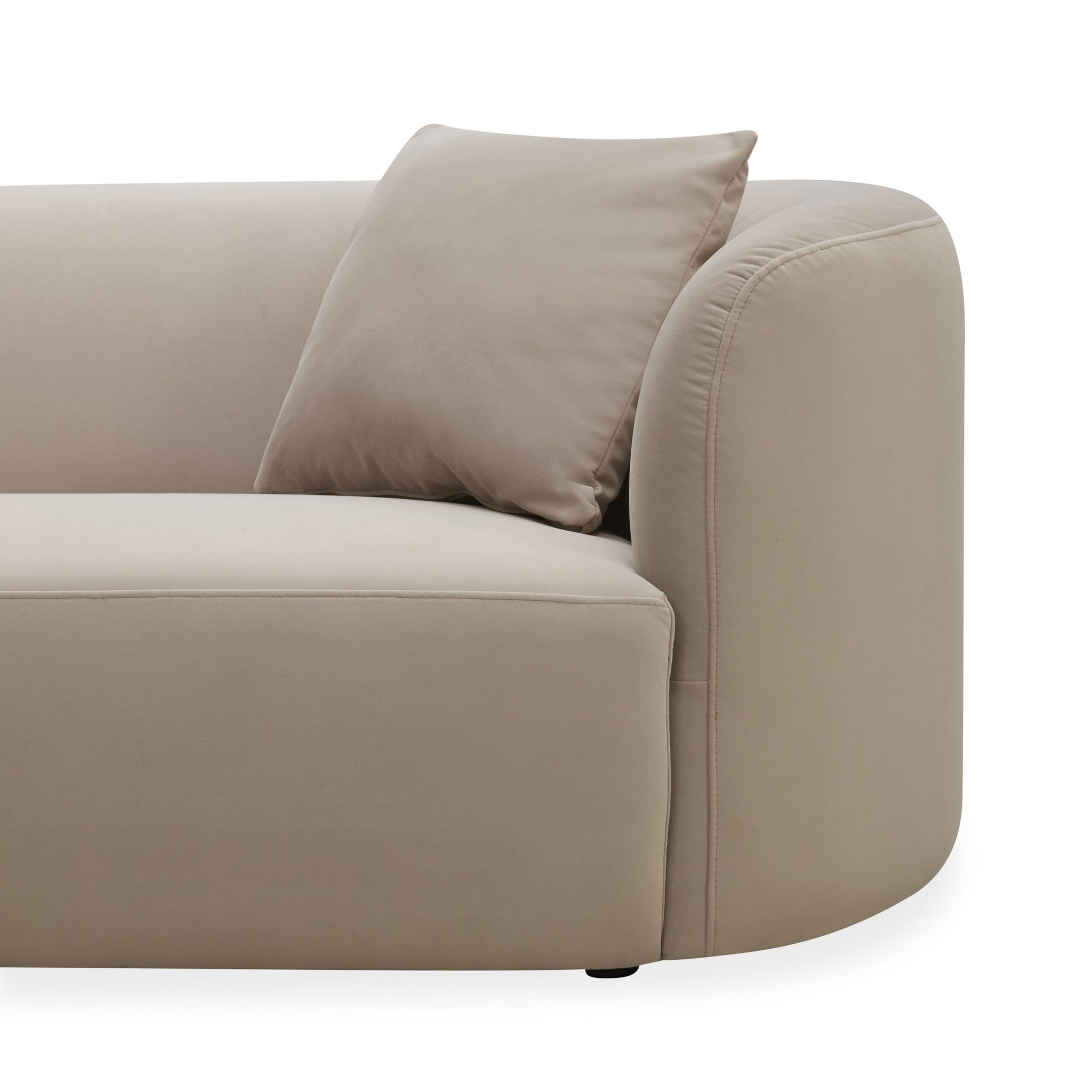 Wylder 4 Seater Curved Sofa Velvet Taupe