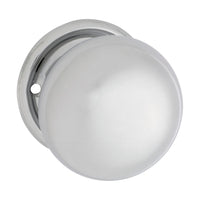 0998 Door Knob Plain Round Rose Pair Chrome Plated D54xP53mm BP54mm