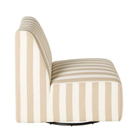 Bowie Occasional Swivel Chair Taupe Stripe