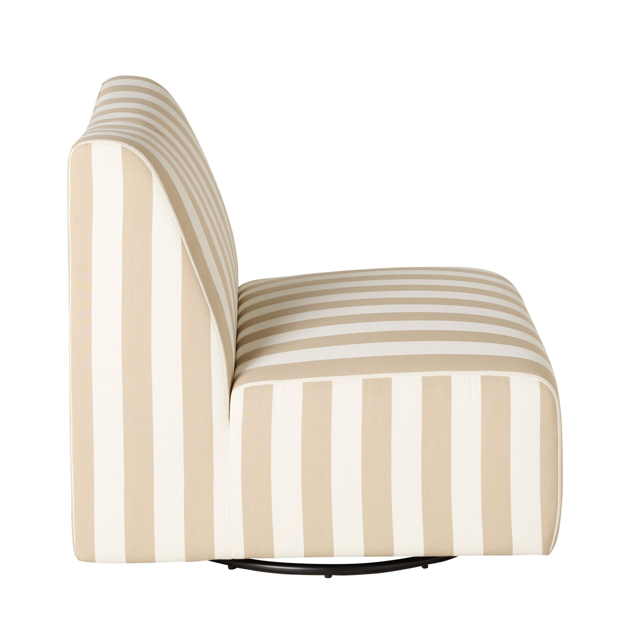 Bowie Occasional Swivel Chair Taupe Stripe