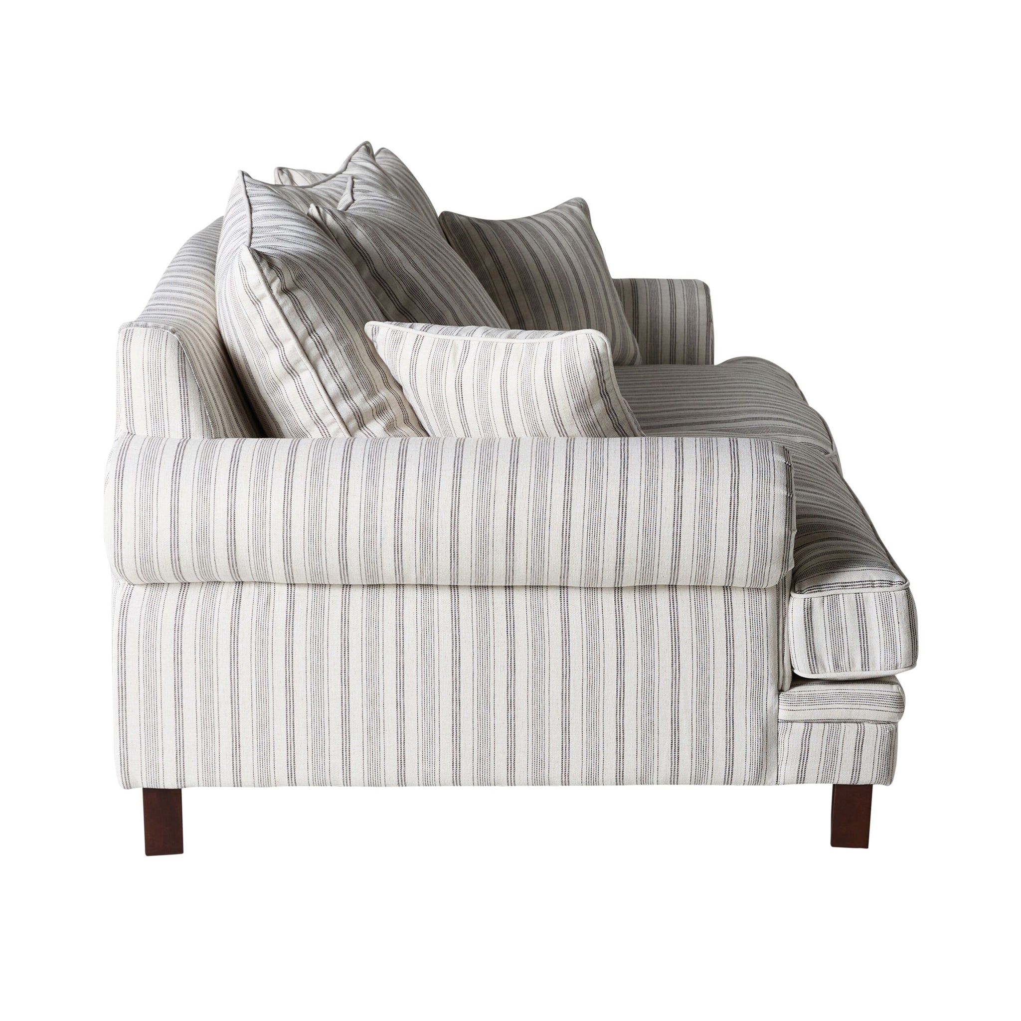 Lisette 3.5 Seater Deep Sofa Linen Stripe
