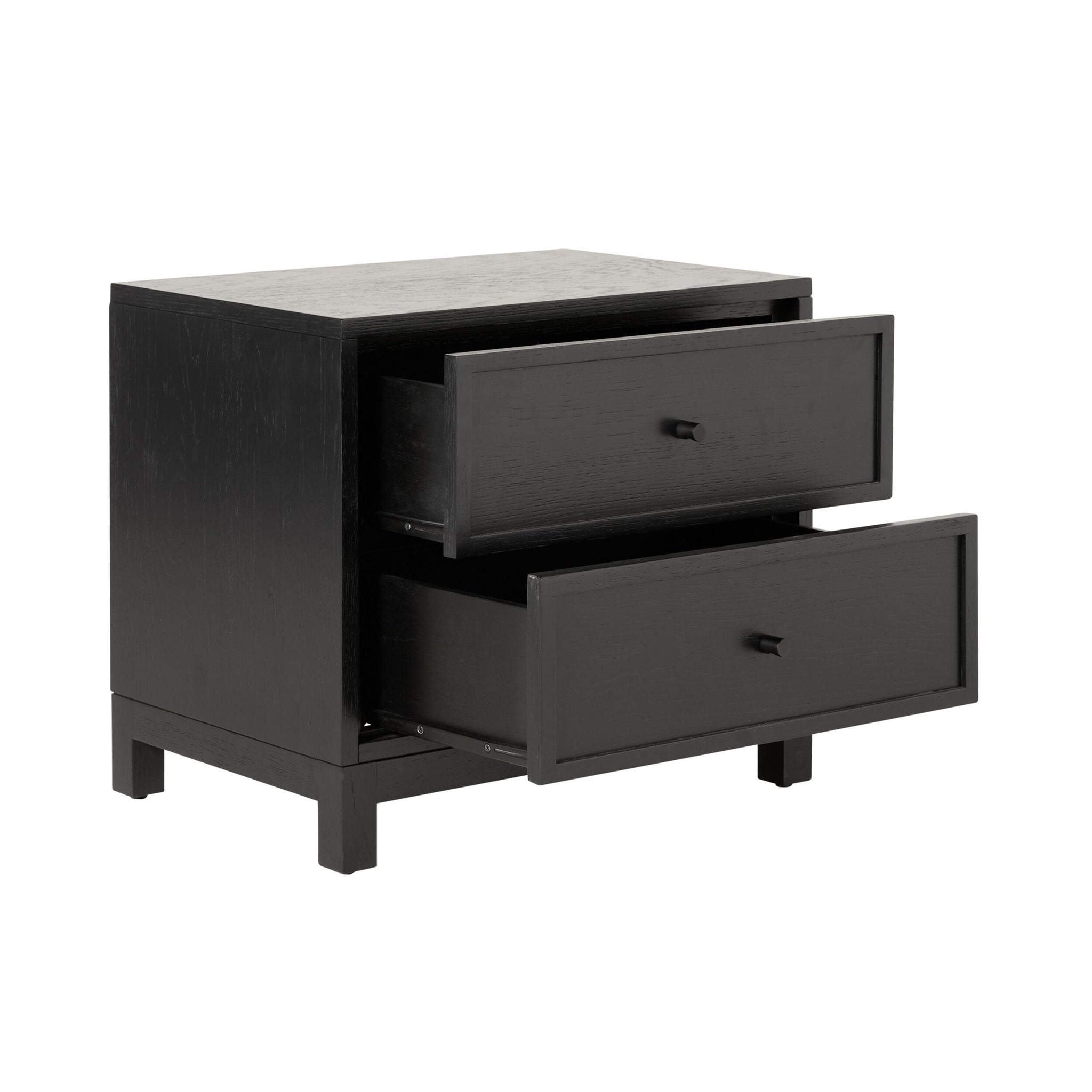 Avalon Small 2 Drawer Bedside Black