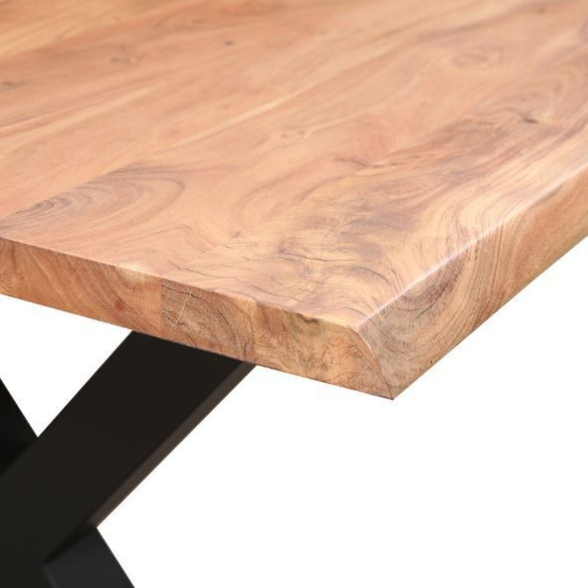 Acacia Live Edge Solid Timber Dining Table 180cm