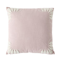 Erin Embroidered Slub Cotton Cushion Mauve 50x50cm