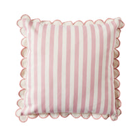 Aruba Scallop Edge Stripe Blush Pink Cushion 45x45