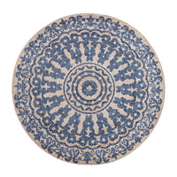 Aruba Mandela Reversable Outdoor PET Orange & Blue Round Rug 120cm