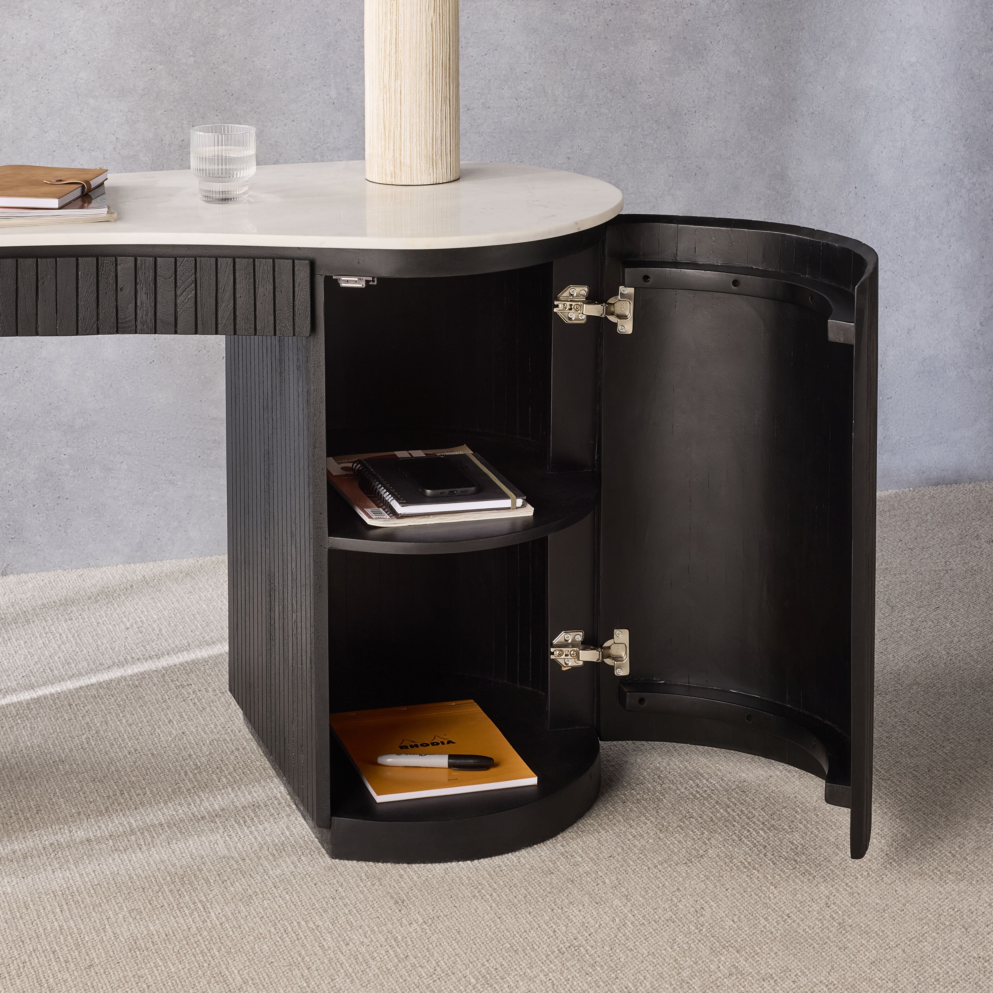 Deva Double Pedestal Desk Black – Early Settler AU