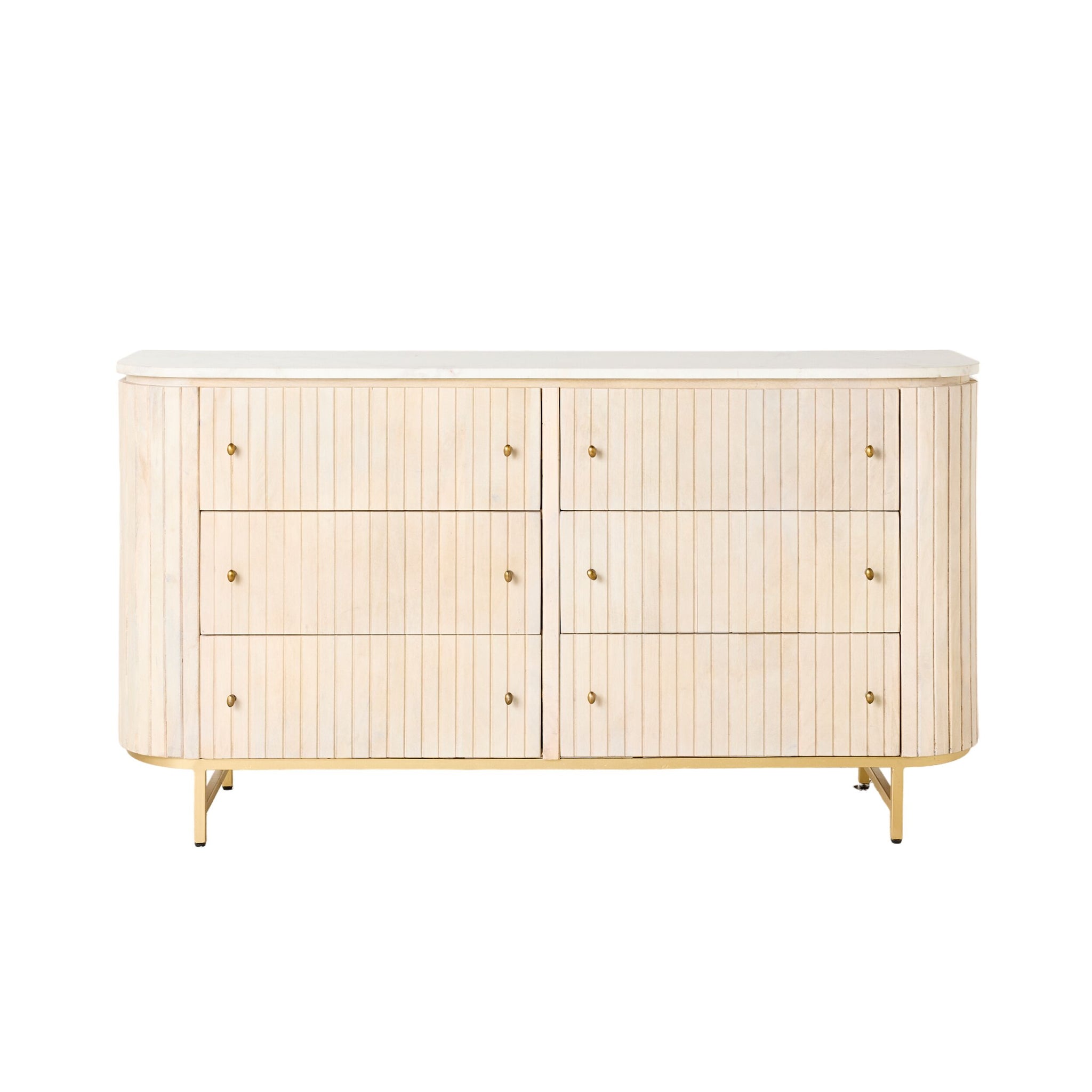 Deva 6 Drawer Chest with Marble Top