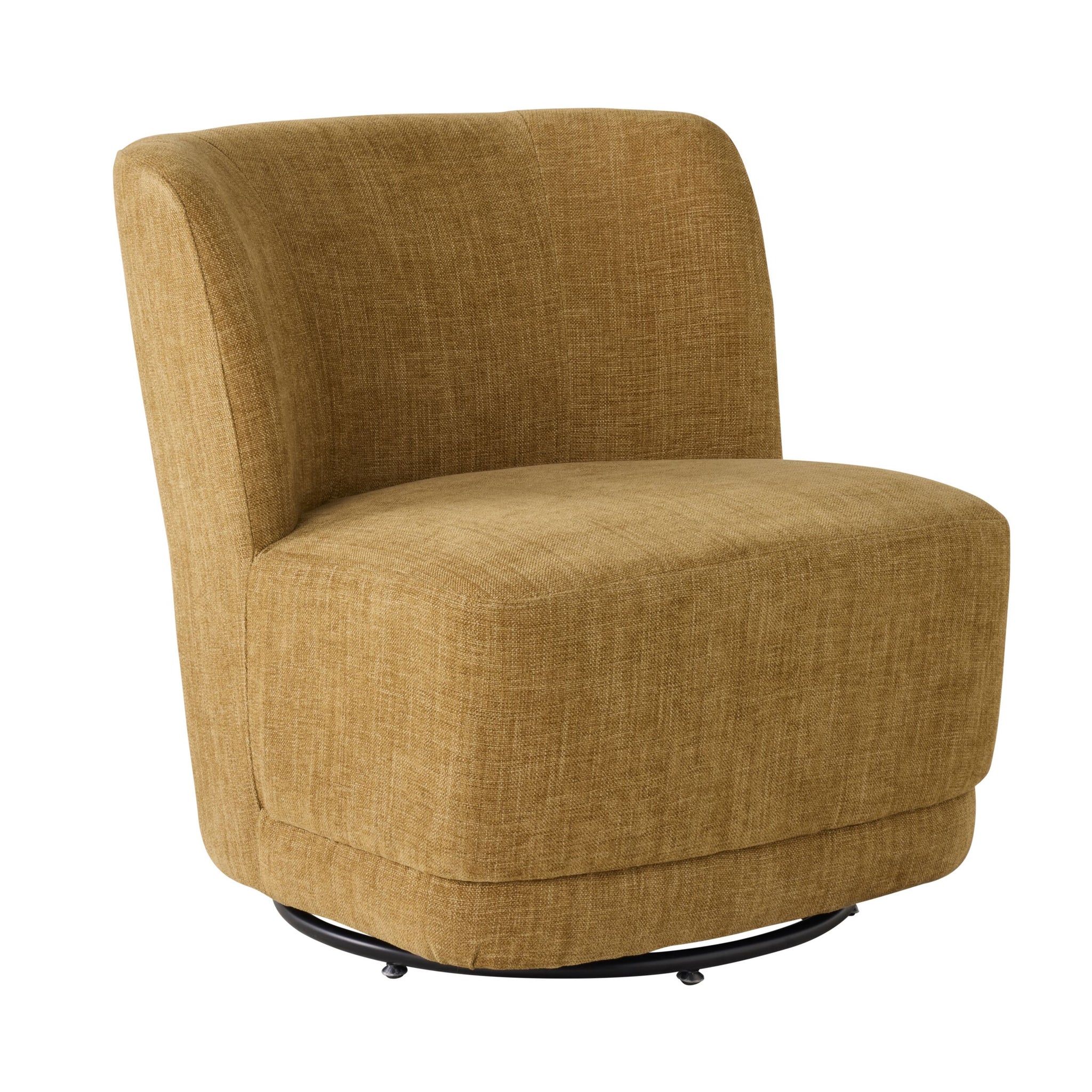 Amala Swivel Occasional Chair Mustard Weave