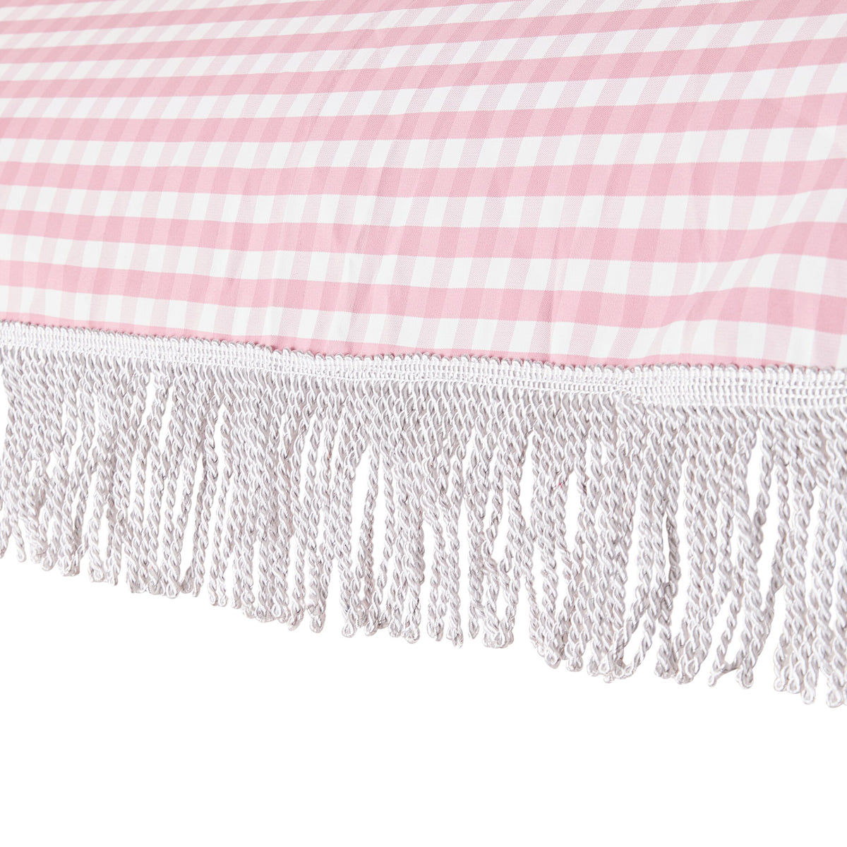 Amalfi Umbrella with Tassles Pink/White Gingham