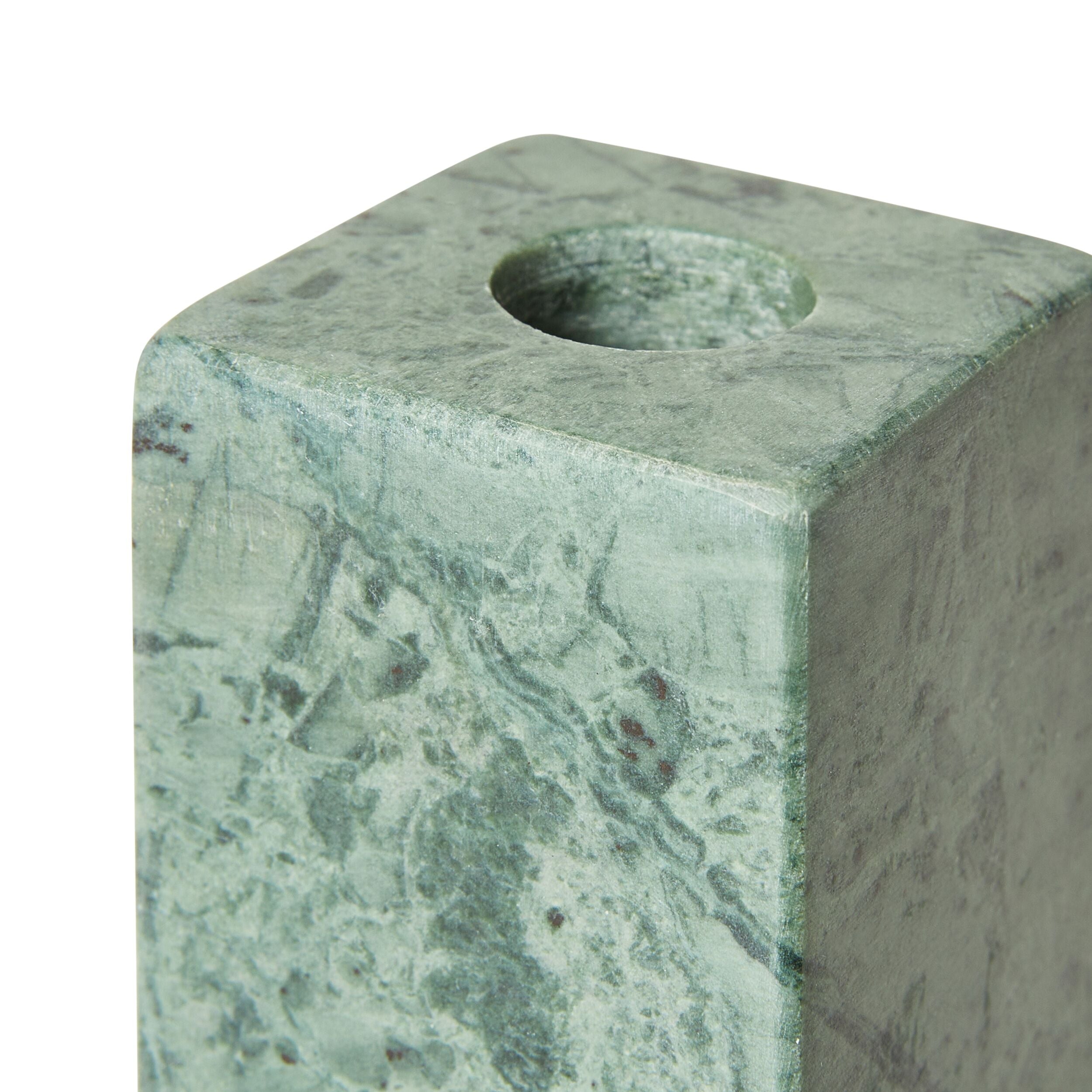 Naxian U Candle Holder Green Marble 15x5.25x20.50 Cm