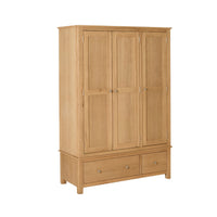 Oakridge 2 Drawer 3 Door Wardrobe Light Oak