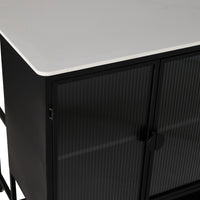 Nero Kitchen Island Bench Black 150cm